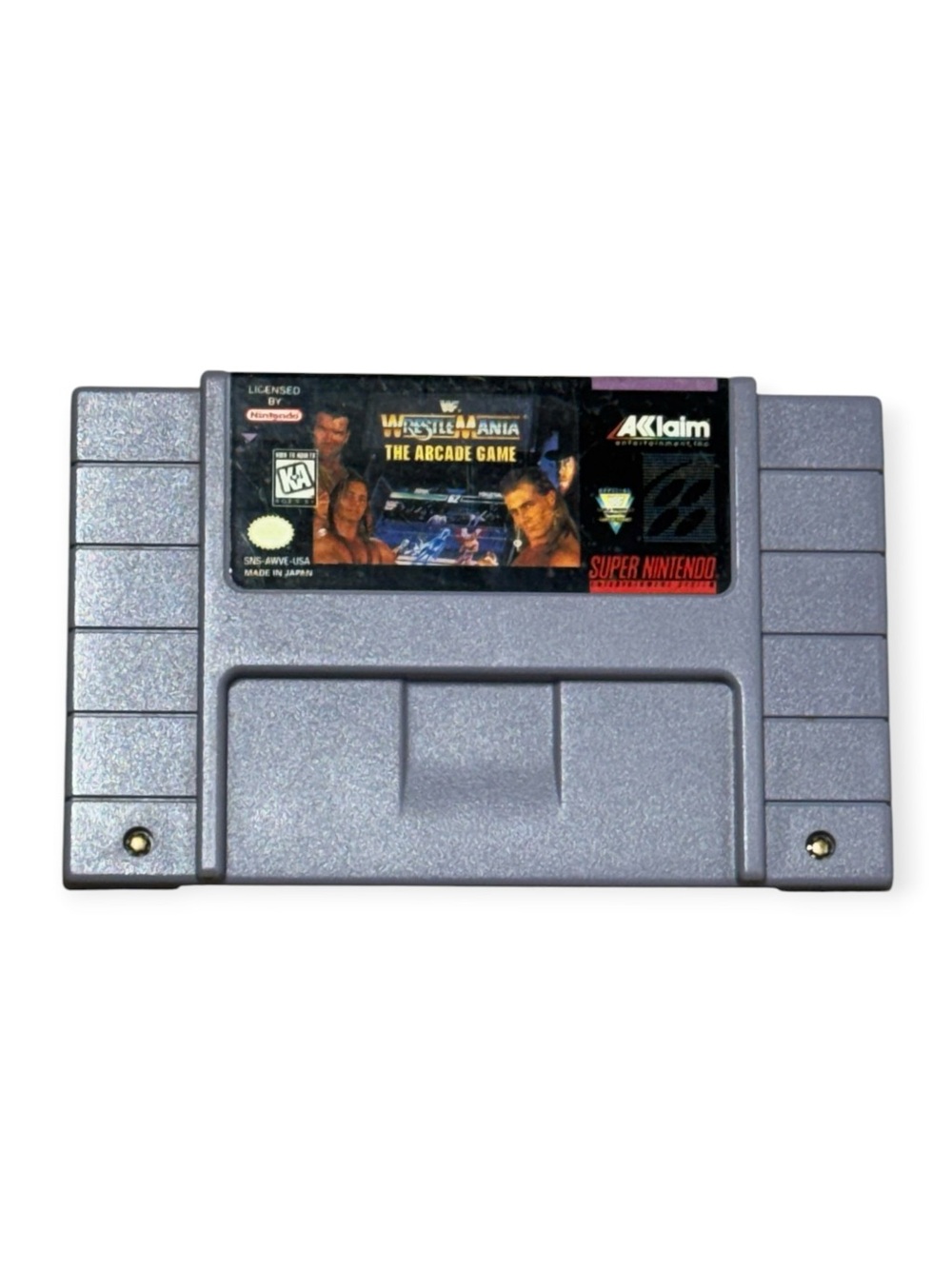 WrestleMania: The Arcade Game - Super Nintendo (SNES) Cartridge